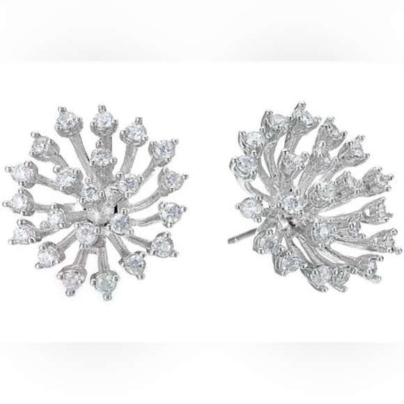 Kate Spade Sputnik Starburst Stud Earrings | Silver-Tone with Sparkling Crystals - Picture 2 of 6